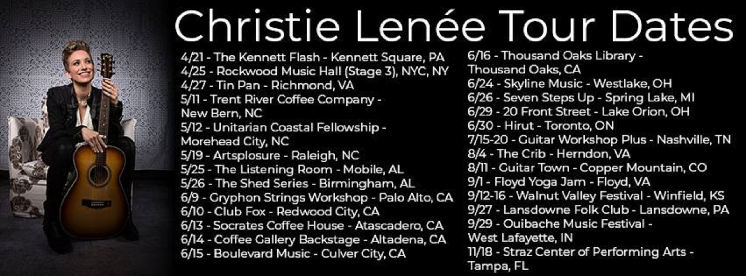 Christie Lenée CURRENTLY ON 29-DATE NATIONAL TOUR
