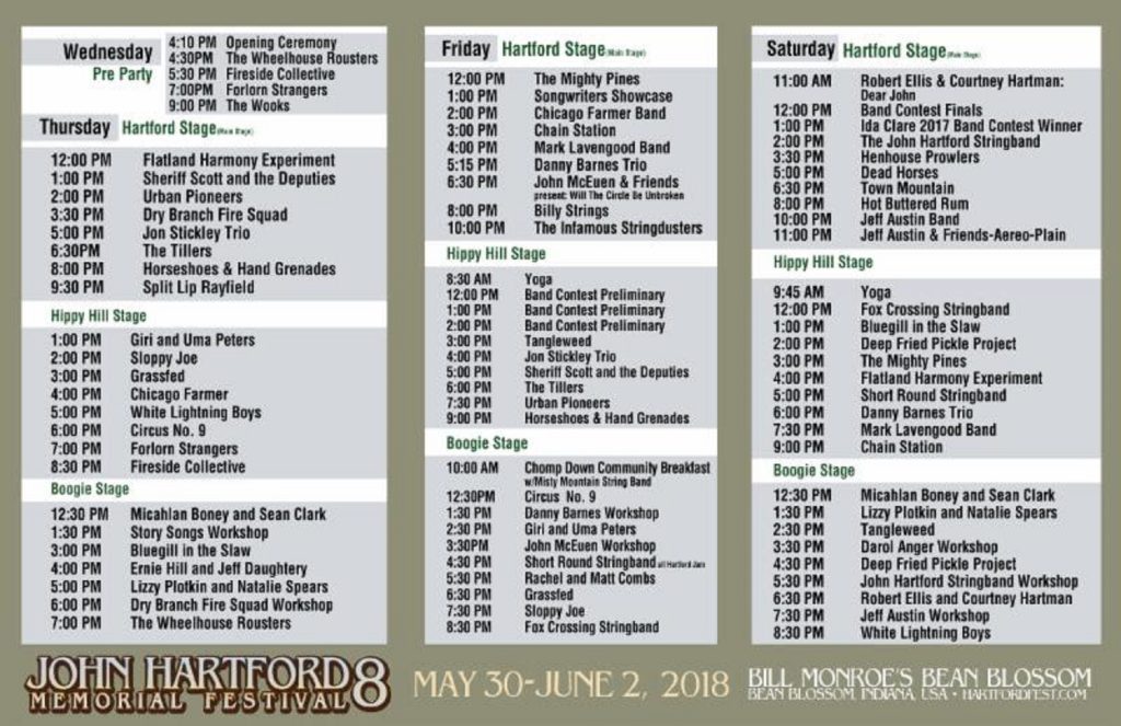 John Hartford Memorial Festival Announces Stage Schedule