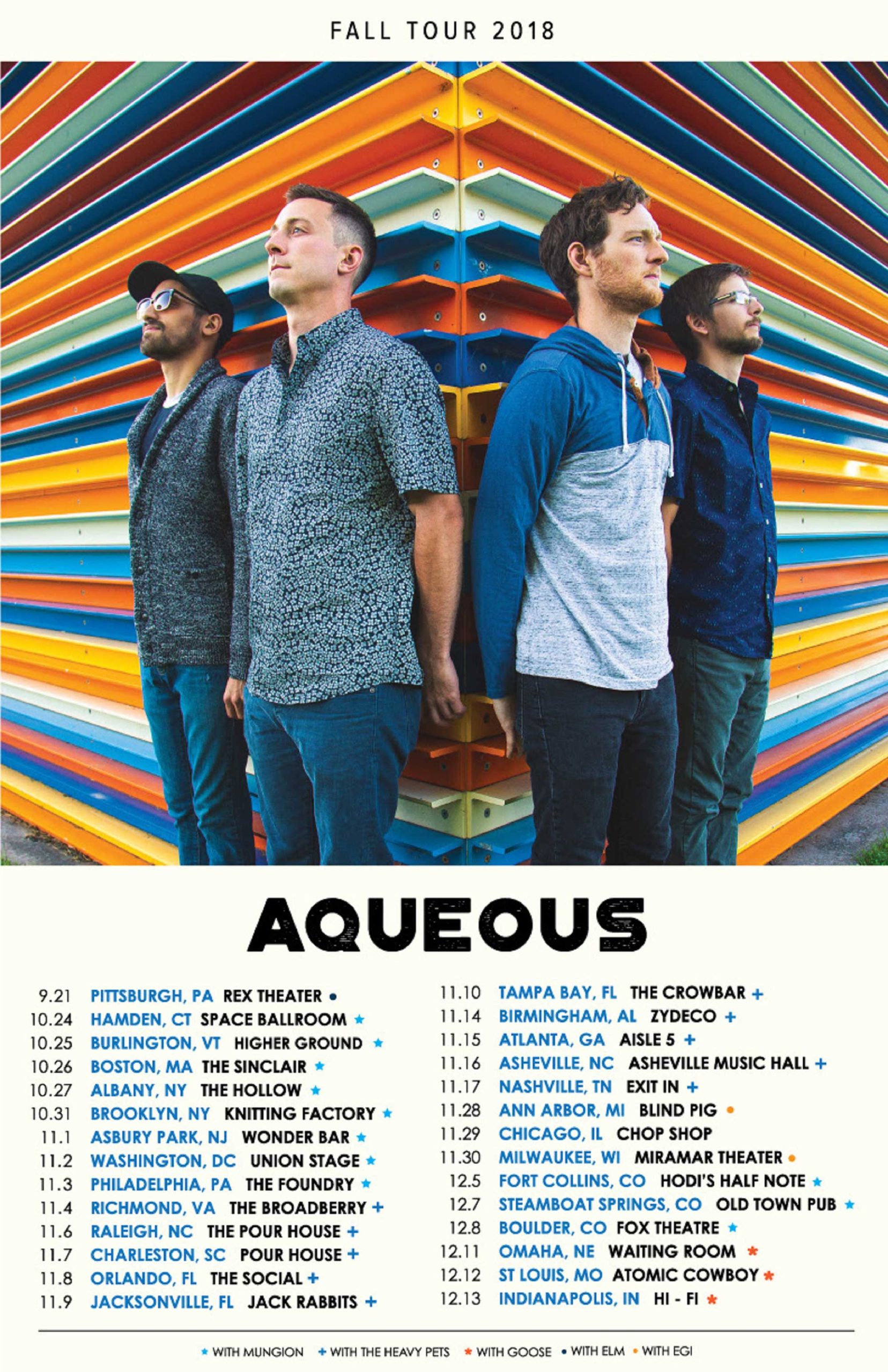 Aqueous announces most extensive US tour to date