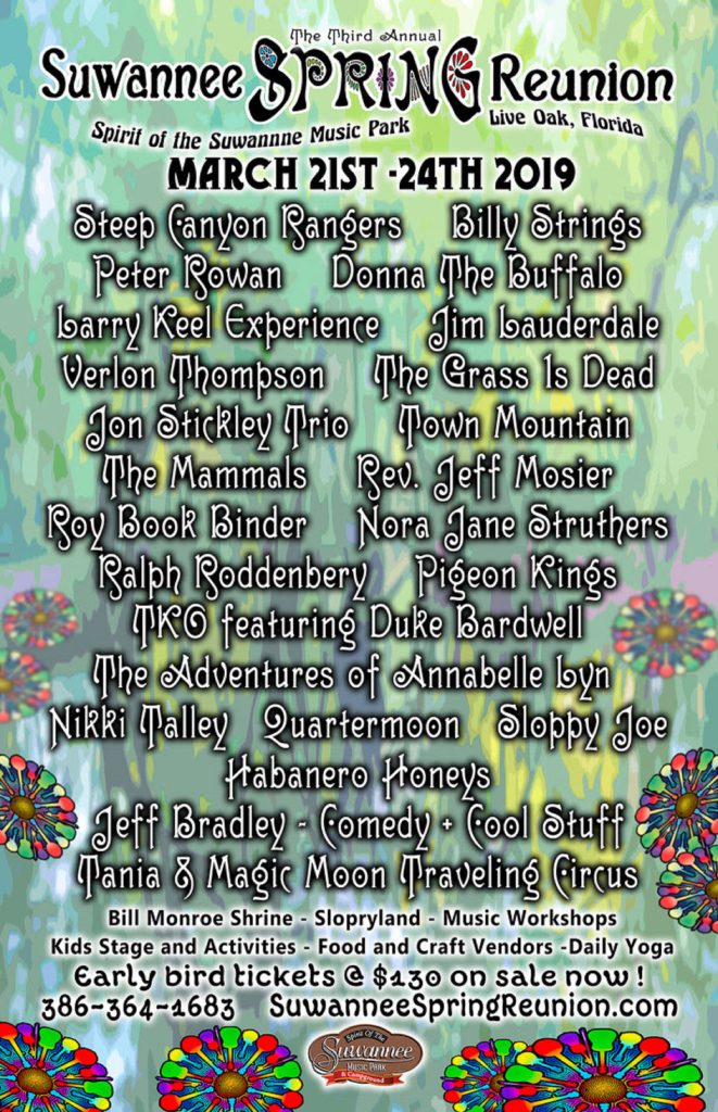 Suwannee Spring Reunion 2019 Initial Lineup