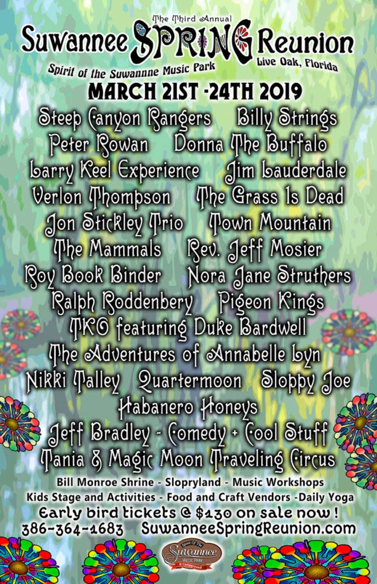 Suwannee Spring Reunion 2019 Initial Lineup