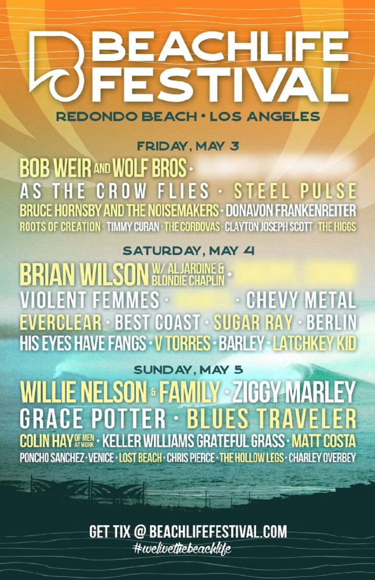 LA's BeachLife Festival Lineup Inclues Bob Weir, Willie Nelson, Brian Wilson + Many More