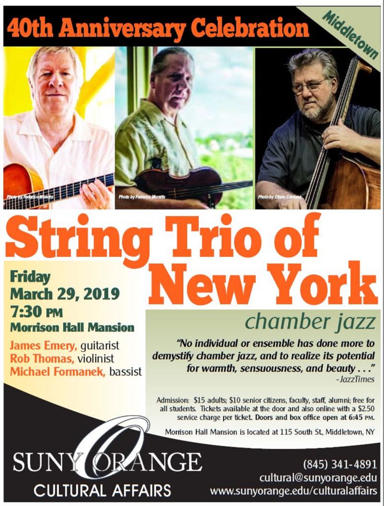 String Trio of New York at Morrison Hall Mansion Middletown campus of SUNY Orange