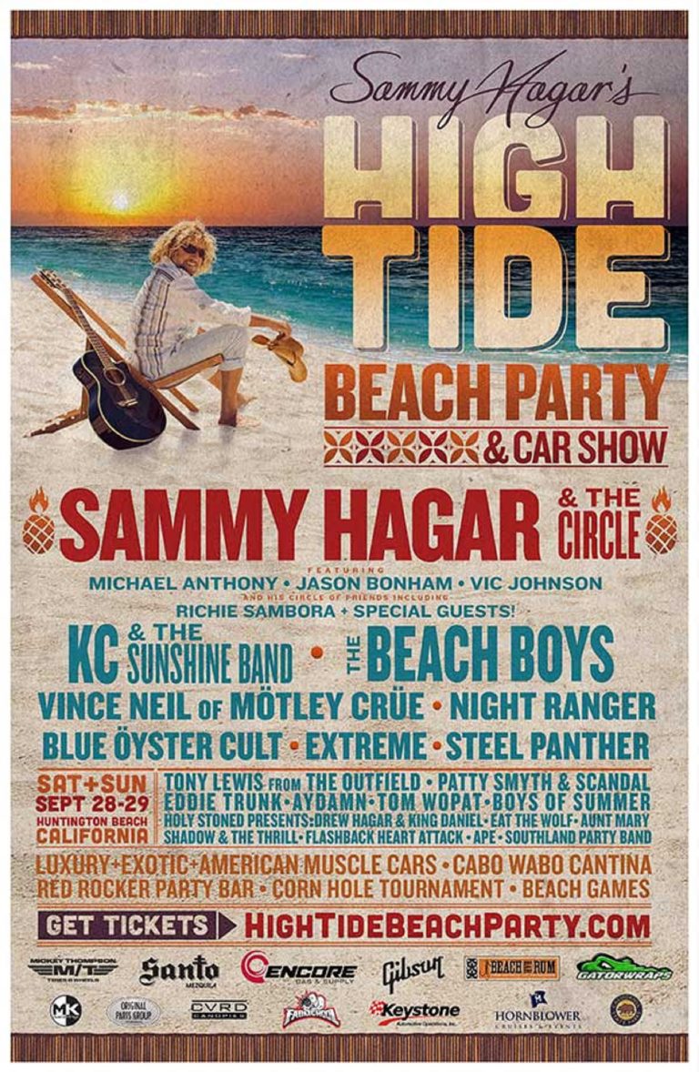 KC And The Sunshine Band Joins Lineup For Sammy Hagar's Second Annual 'High Tide Beach Party & Car Show'