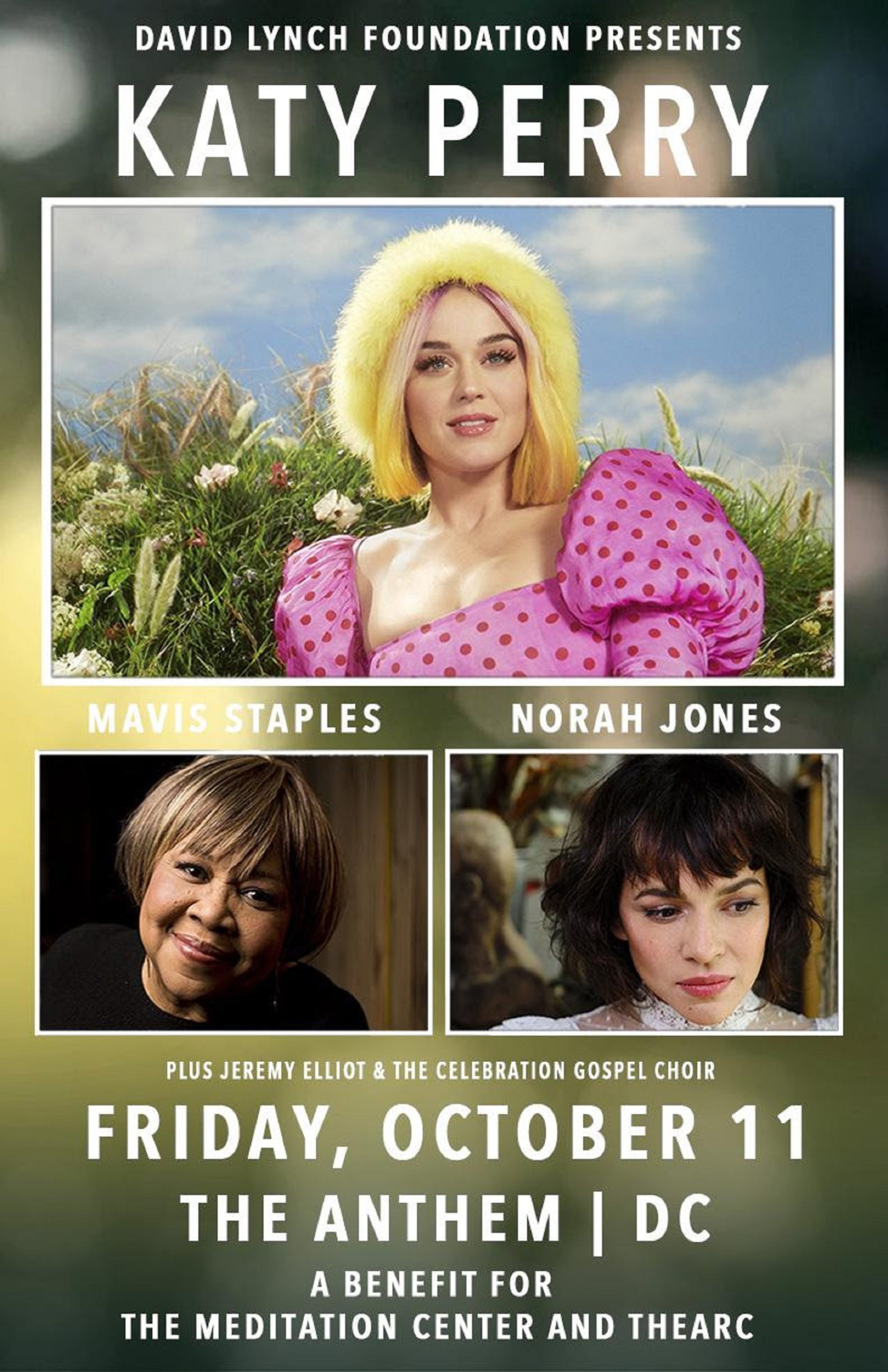 David Lynch Foundation Hosts "Silence The Violence" Benefit with Katy Perry, Norah Jones, Mavis Staples, and more