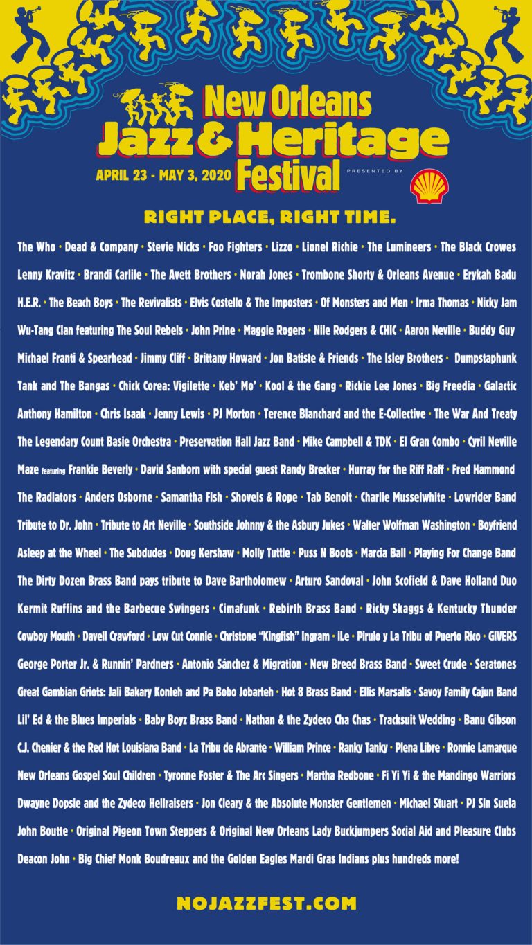New Orleans Jazz Fest 2020 lineup Features Dead & Company & The Who