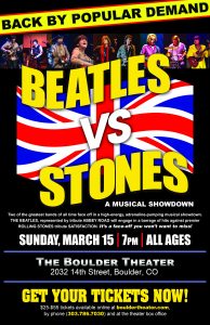 Beatles vs. Stones tribute show to return to Boulder stage