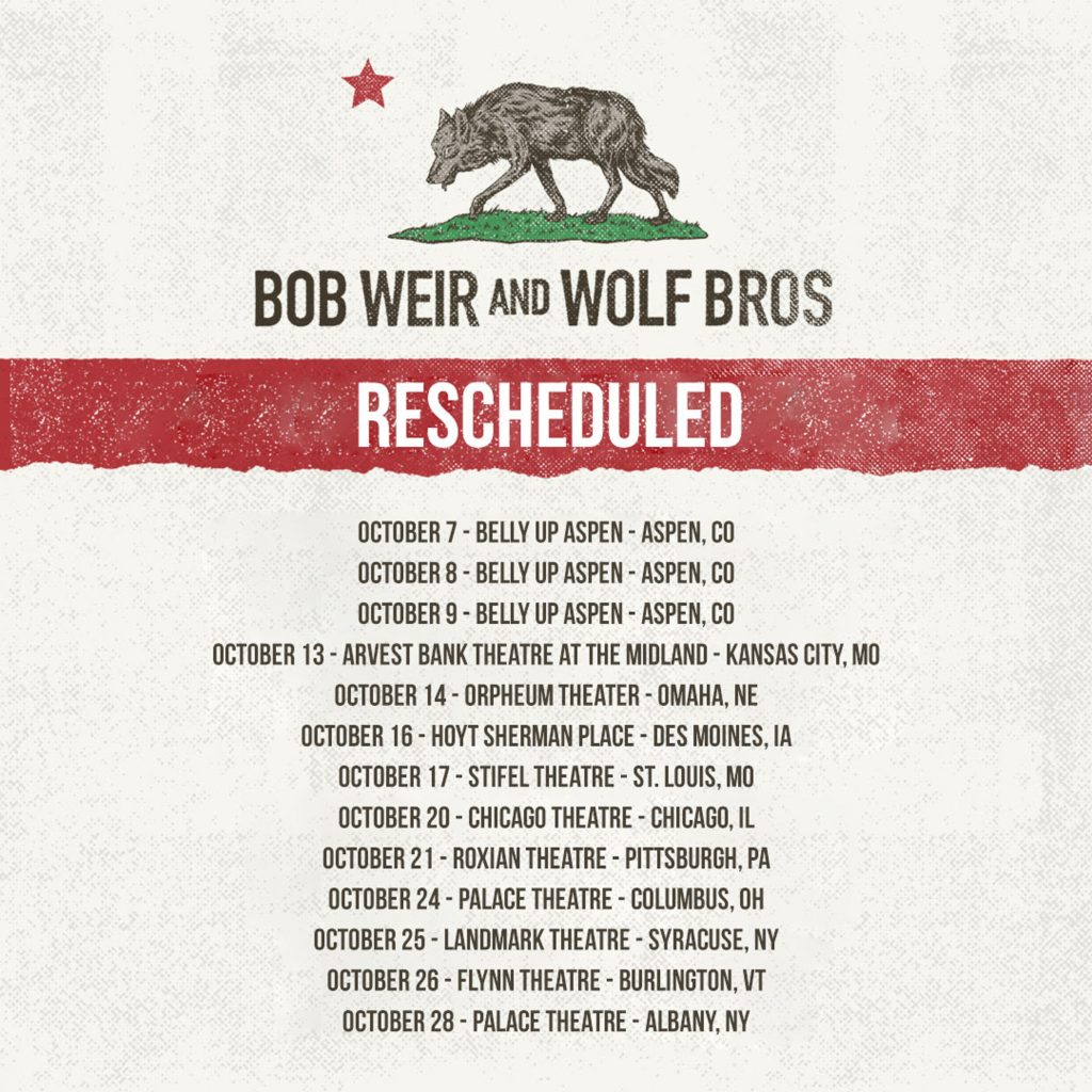 Bob Weir and Wolf Bros reschedule headlining dates