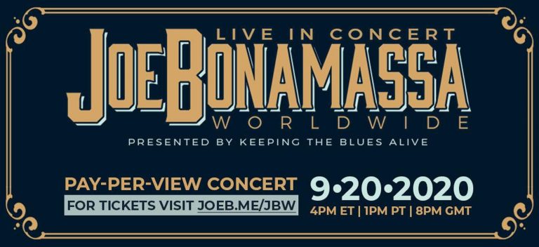 Joe Bonamassa Live Stream Pay Per View from Ryman Auditorium Sept 20
