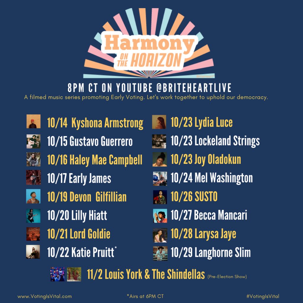 BriteHeart Announces Schedule For Harmony on the Horizon Early Vote Concert Series