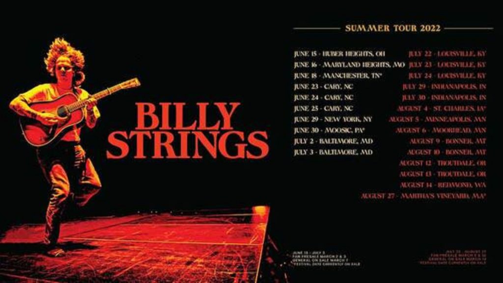 Billy Strings confirms summer headline tour