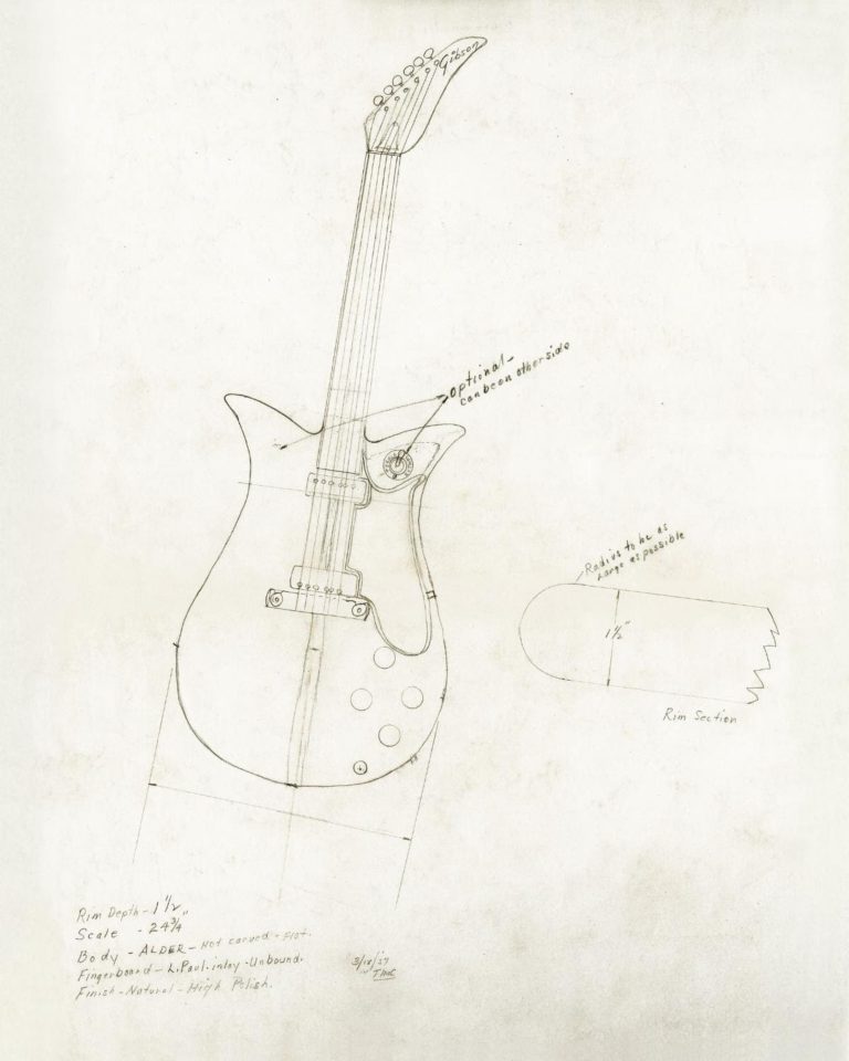 Gibson Introduces the “Theodore," Original Guitar Design Drawn by Ted McCarty in 1957 Debuts 65 Years Later As First ﻿Release in the Gibson Archive Collection
