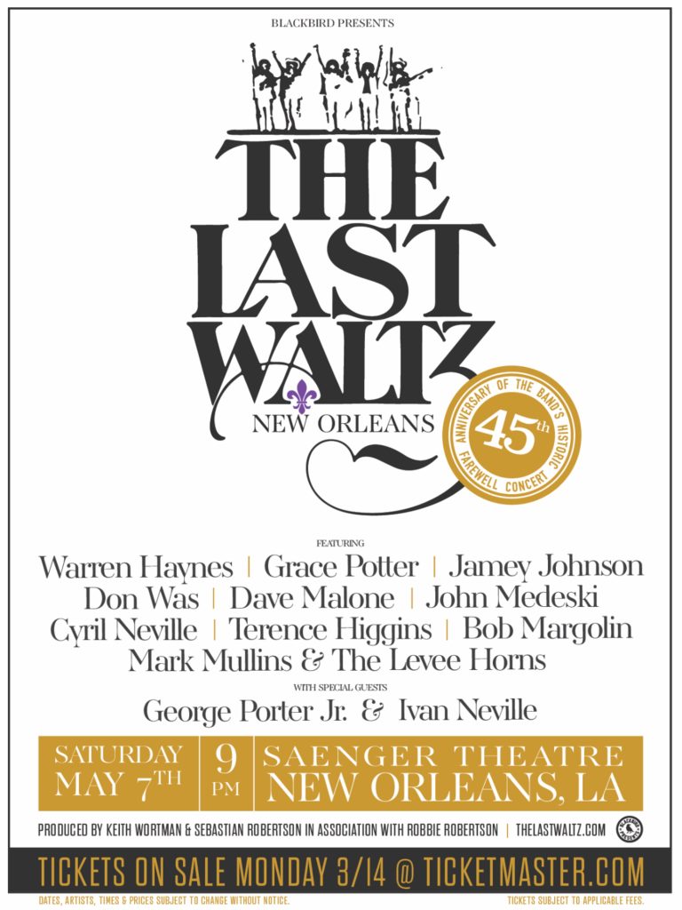"The Last Waltz New Orleans" returns during Jazzfest ft. Warren Haynes, Grace Potter, Jamey Johnson and more