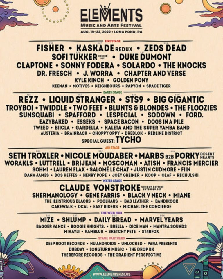 Elements Festival Announces Phase 2 Lineup: Tycho, Illustrious Blacks, Cakewalk, Chapter & Verse, MIZE + more – August 19-22