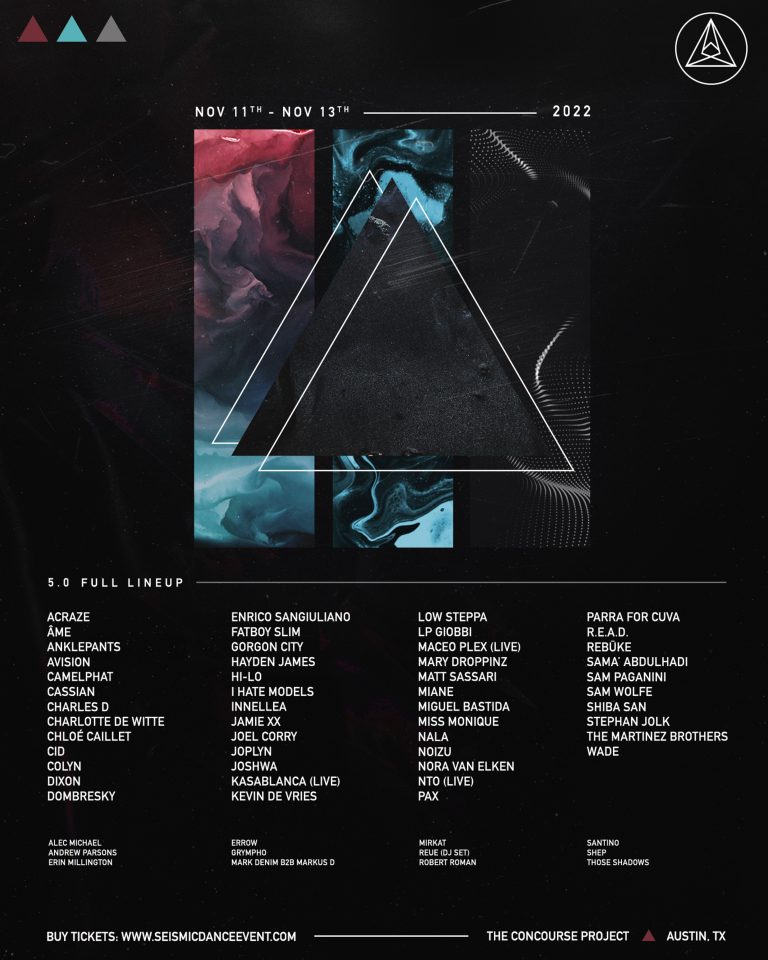 Seismic Dance Event Announces Complete Artist Lineup for 5th Anniversary