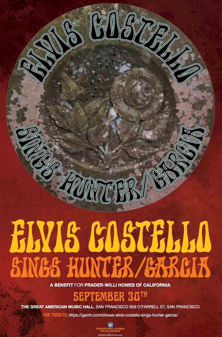 Elvis Costello announces “Elvis Sings Hunter-Garcia,” a benefit for Prader-Willi Homes of CA