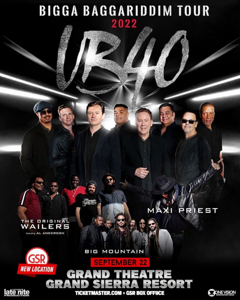 UB40 + The Original Wailers + Maxi Priest + Big Mountain = Bigga Baggariddim Tour in Reno, NV
