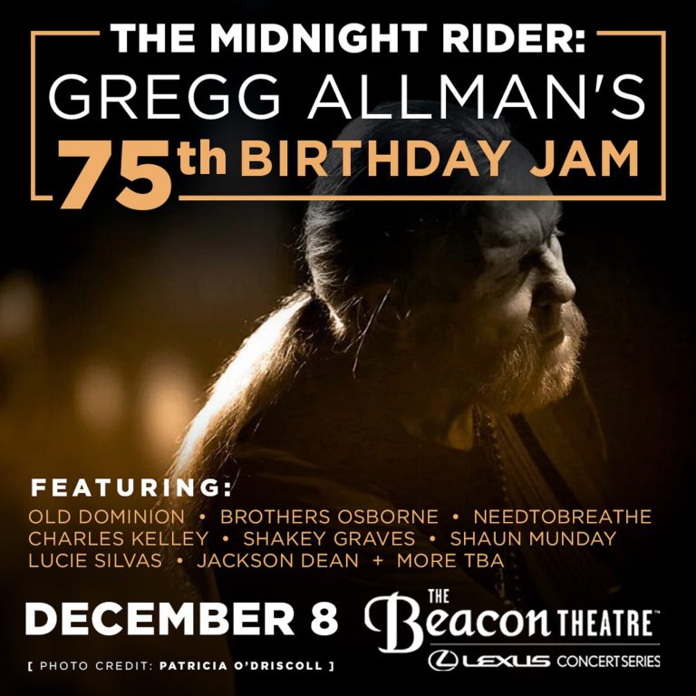 Gregg Allman 75th Birthday all-star tribute show confirmed for Beacon Theatre, Dec 8