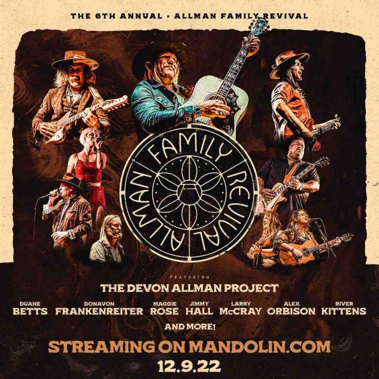Allman Family Revival at The Ryman in Nashville,  Streams on Mandolin This Friday, December 9th