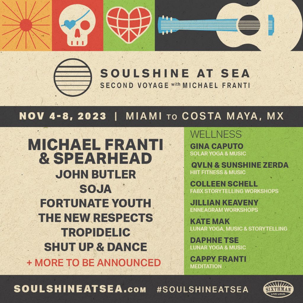 Michael Franti & Spearhead partner with Sixthman for "Soulshine at Sea: Second Voyage"