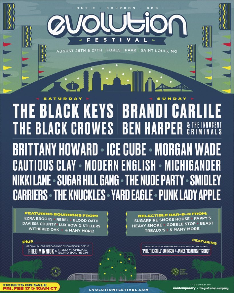 BRANDI CARLILE, THE BLACK KEYS, THE BLACK CROWES, BEN HARPER, BRITTANY HOWARD, AND MORE TO PERFORM AT INAUGURAL EVOLUTION FESTIVAL