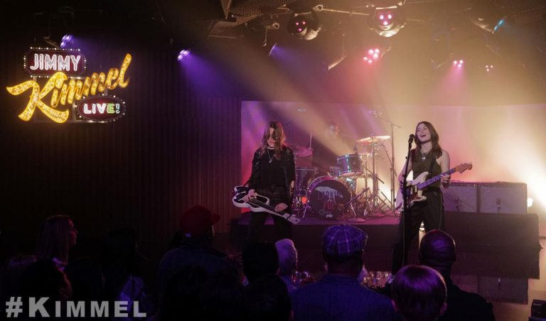 Larkin Poe on Jimmy Kimmel Live last week; world tour resumes 3/31