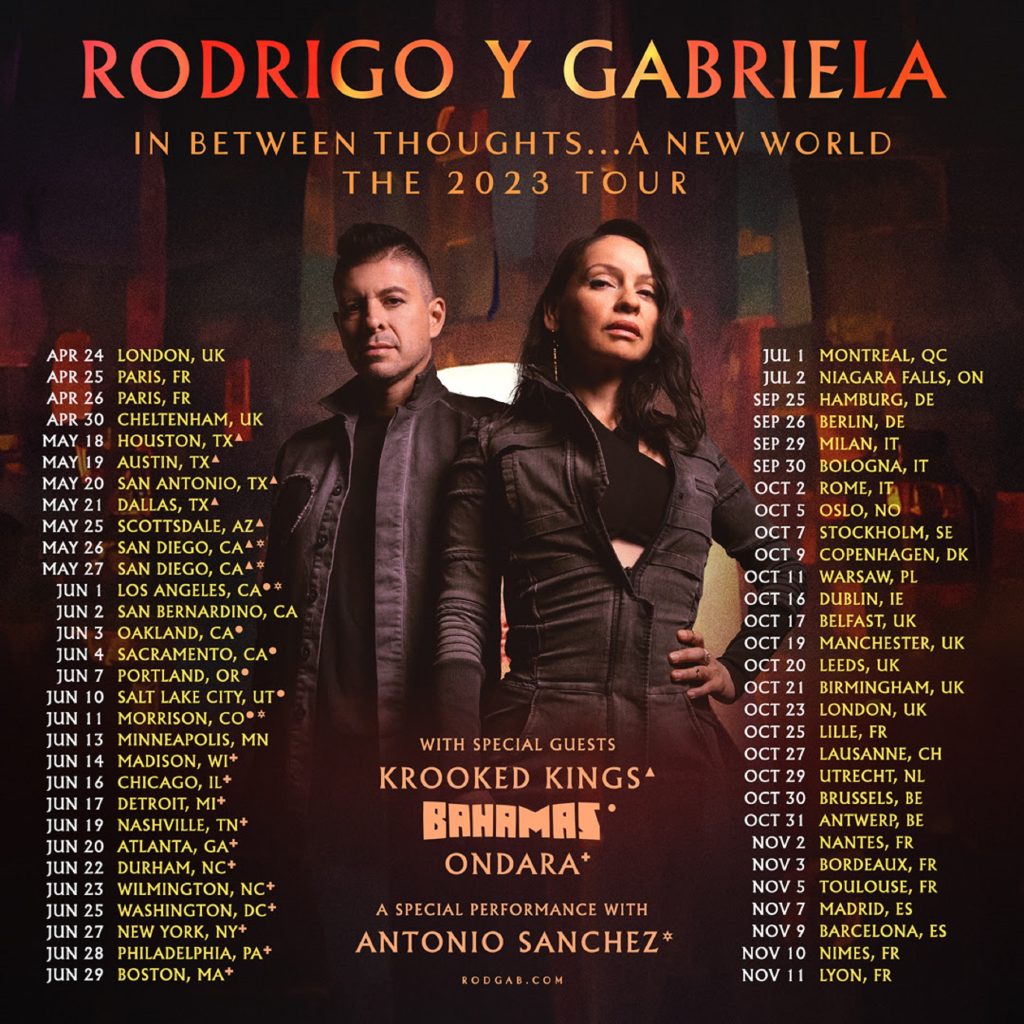 RODRIGO Y GABRIELA RELEASE  IN BETWEEN THOUGHTS…A NEW WORLD TODAY