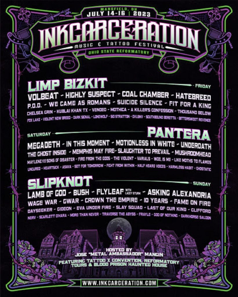 Inkcarceration Music & Tattoo Festival Schedule & On-Site Experiences Announced For July 14-16