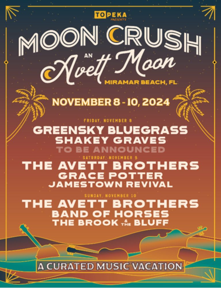 Topeka Presents the Avett Brothers' Moon Crush "Avett Moon" Music Vacation, November 8-10 in Miramar Beach, Florida