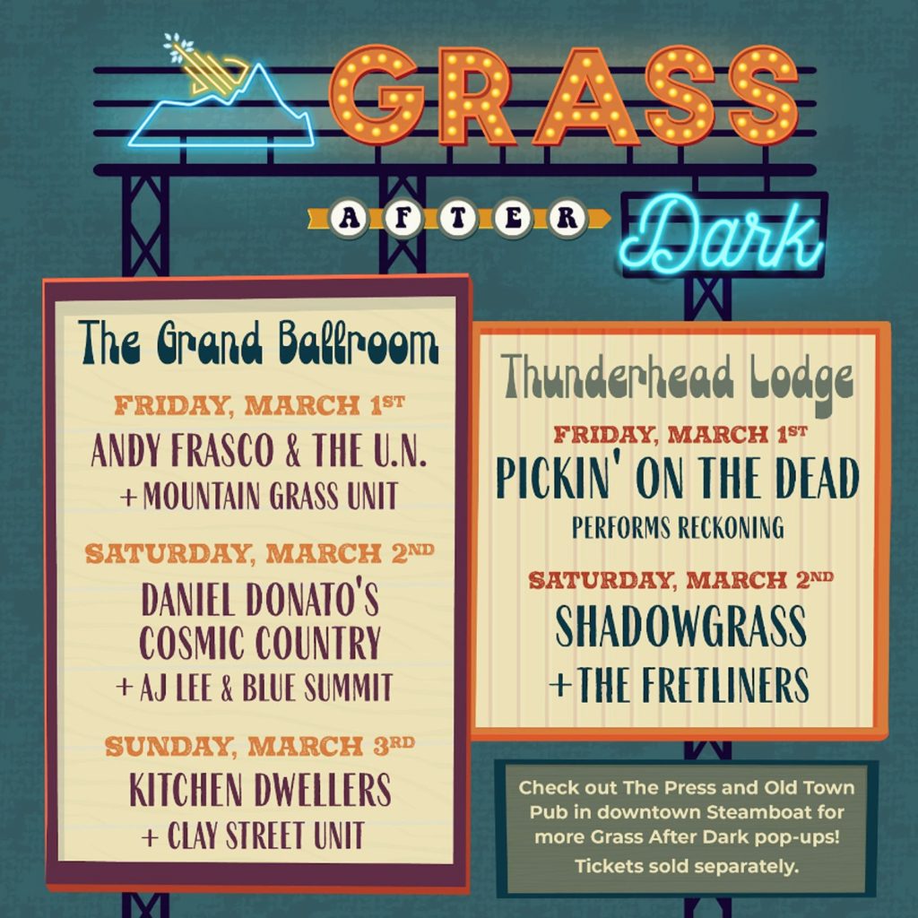 WinterWonderGrass Steamboat's Grass After Dark ft. Andy Frasco, Daniel Donato, Kitchen Dwellers and more; on sale now