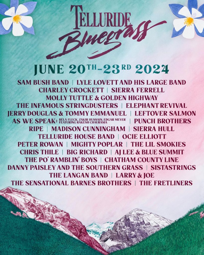 Telluride Bluegrass Taps Sam Bush's 50th Festival Appearance, Lyle Lovett, Charley Crockett