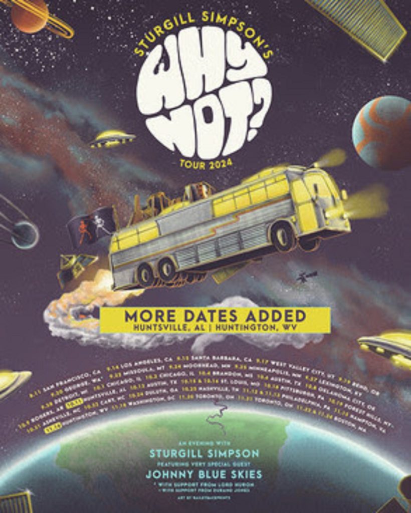 Sturgill Simpson adds shows in Huntsville, AL and Huntington, WV to extensive “Why Not? Tour”