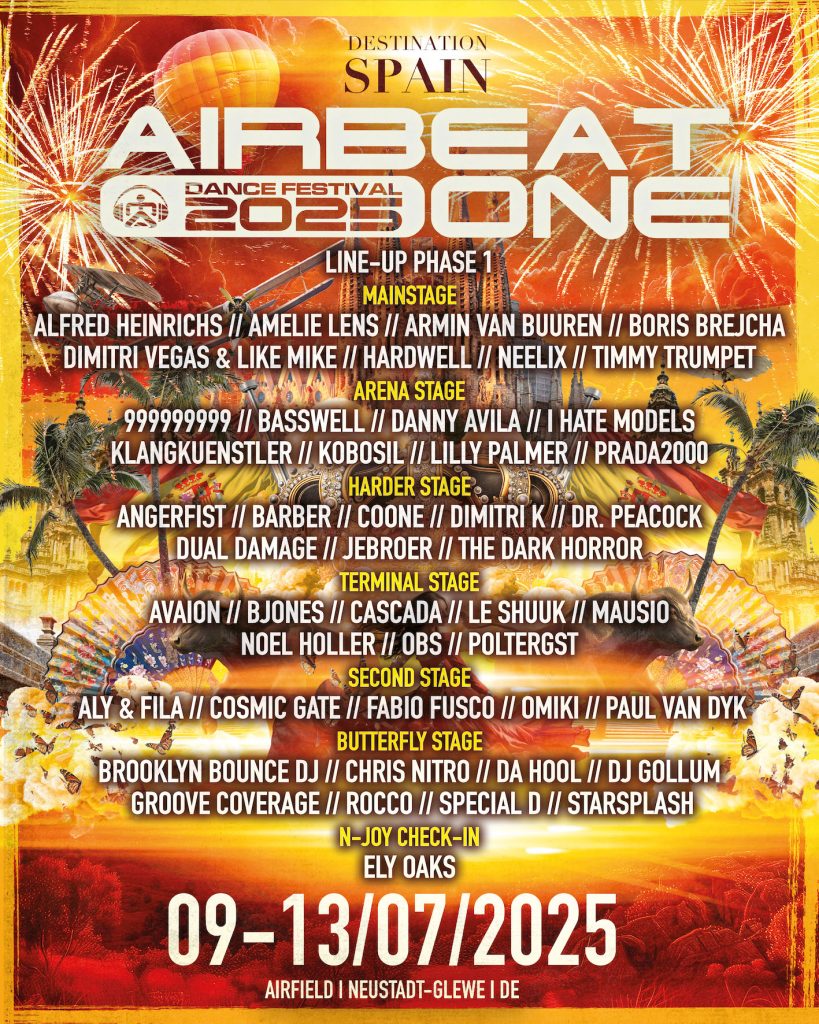 AIRBEAT ONE Festival 2025 Announces Phase 1 Line-Up Featuring Armin van Buuren, Amelie Lens, Hardwell, and More
