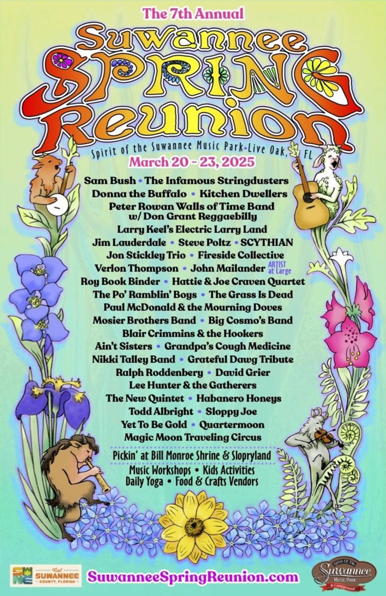 The 7th Annual Suwannee Spring Reunion Announces Daily Schedule & Unveils the 2025 Art Poster