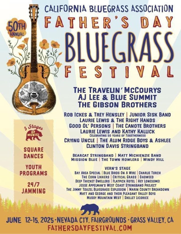 50th Father's Day Bluegrass Festival June 12-15 in Grass Valley Announces Schedule