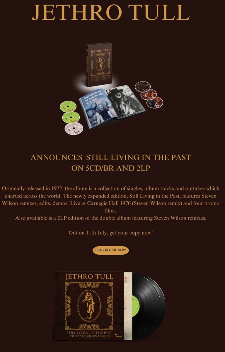 JETHRO TULL UNVEILS ‘STILL LIVING IN THE PAST’