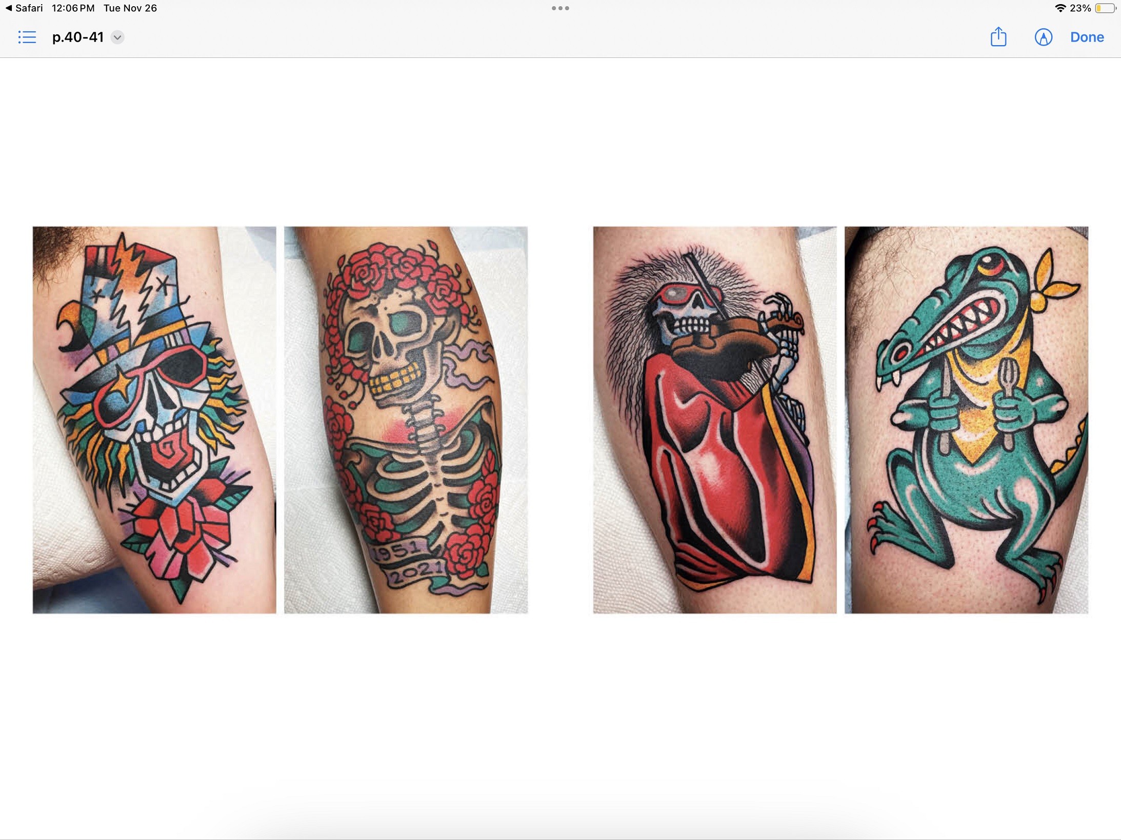 Get your copy of Gratefully Tattooed at DeadTattoobook.com.