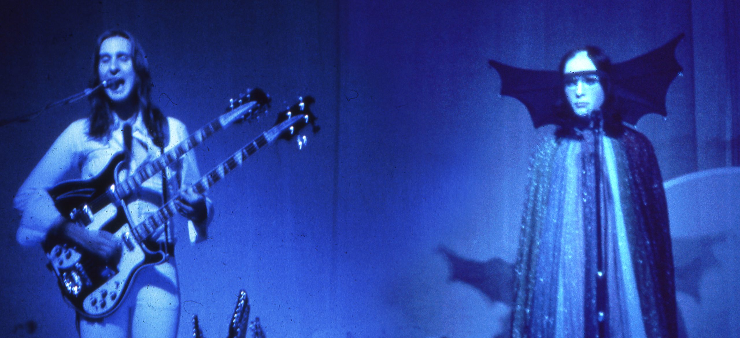 Peter Gabriel as &ldquo;The Watcher of the Skies&rdquo; with Mike Rutherford in 1974