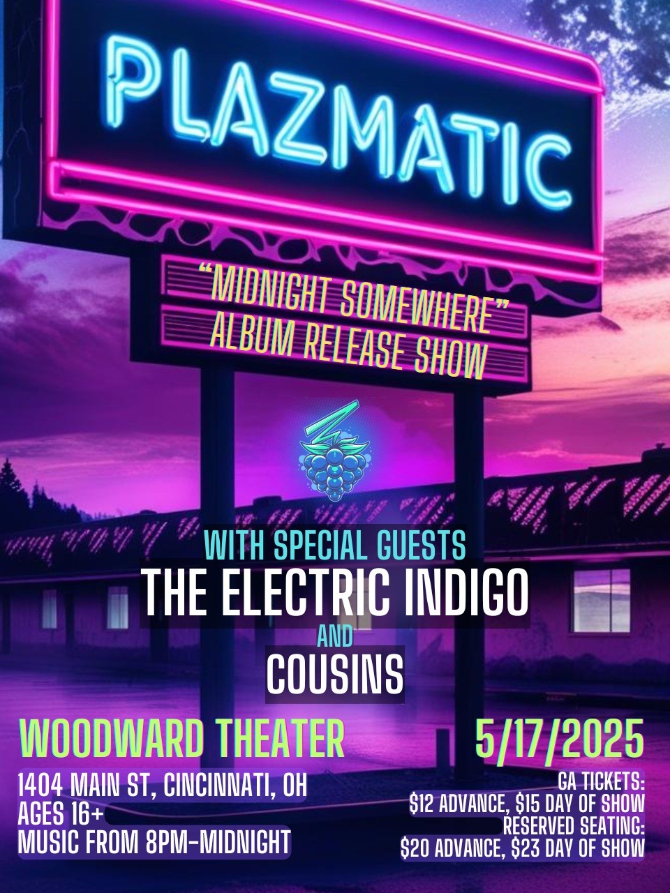 Catch Plazmatic on May 17th, 2025 at Woodward Theater