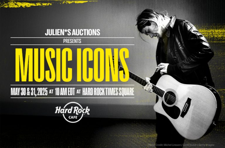 Julien’s Auctions MUSIC ICONS Ft. 700 Pieces Of Music History From Kurt Cobain, Bob Dylan, David Bowie, Dolly Parton And More