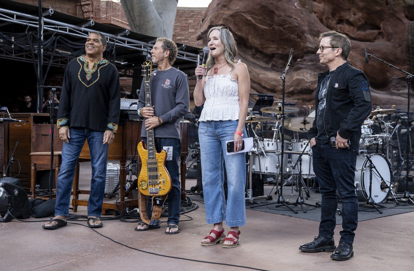 Grateful Guitars Foundation Gifted Oteil Burbridge First Ever Wolf-Style Bass at Red Rocks for Jerry Garcia Symphonic Celebration - photo by Jay Blakesberg
