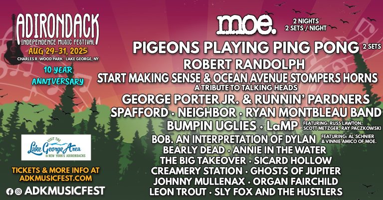 Adirondack Independence Music Festival Announces 10th Anniversary Lineup for Labor Day Weekend in Lake George, NY