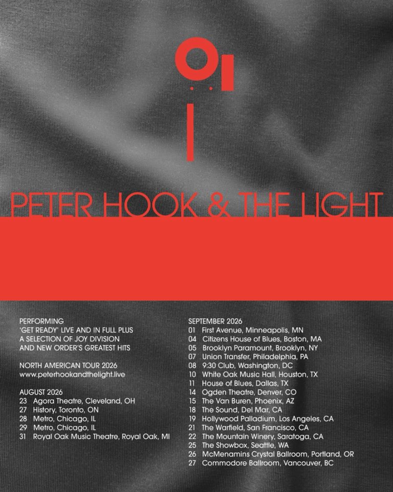 Peter Hook & The Light Announce 21-Date North American Tour for Fall 2026 Performing New Order's 'Get Ready' Album