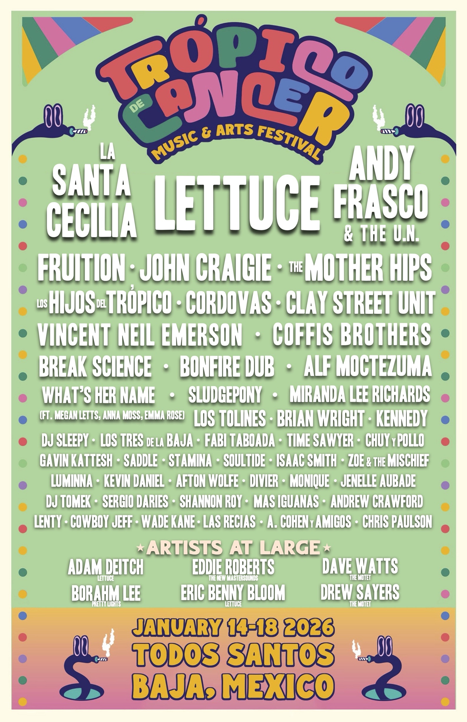 Full Lineup Revealed for Tropic of Cancer Festival 2026 in Todos