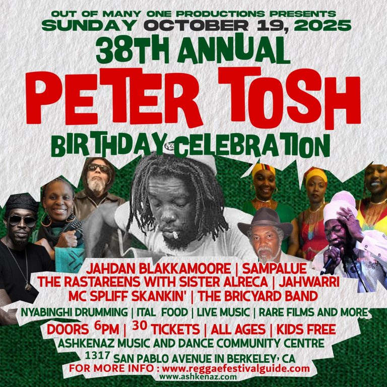 38th Annual Peter Tosh Birthday Celebration Comes to Berkeley October 19, 2025