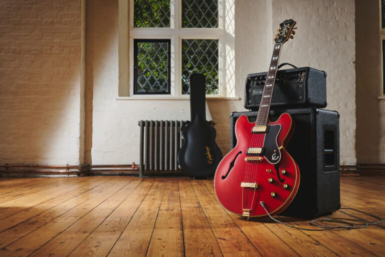 Celebrate Oasis guitarists Gem Archer & Bonehead with the Epiphone Masterbilt Sheraton and Riviera— Available worldwide