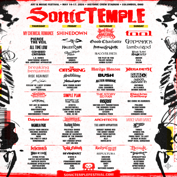 Sonic Temple 2026 Reveals Massive Lineup for Historic Crew Stadium: My Chemical Romance, Tool, Bring Me The Horizon Headline