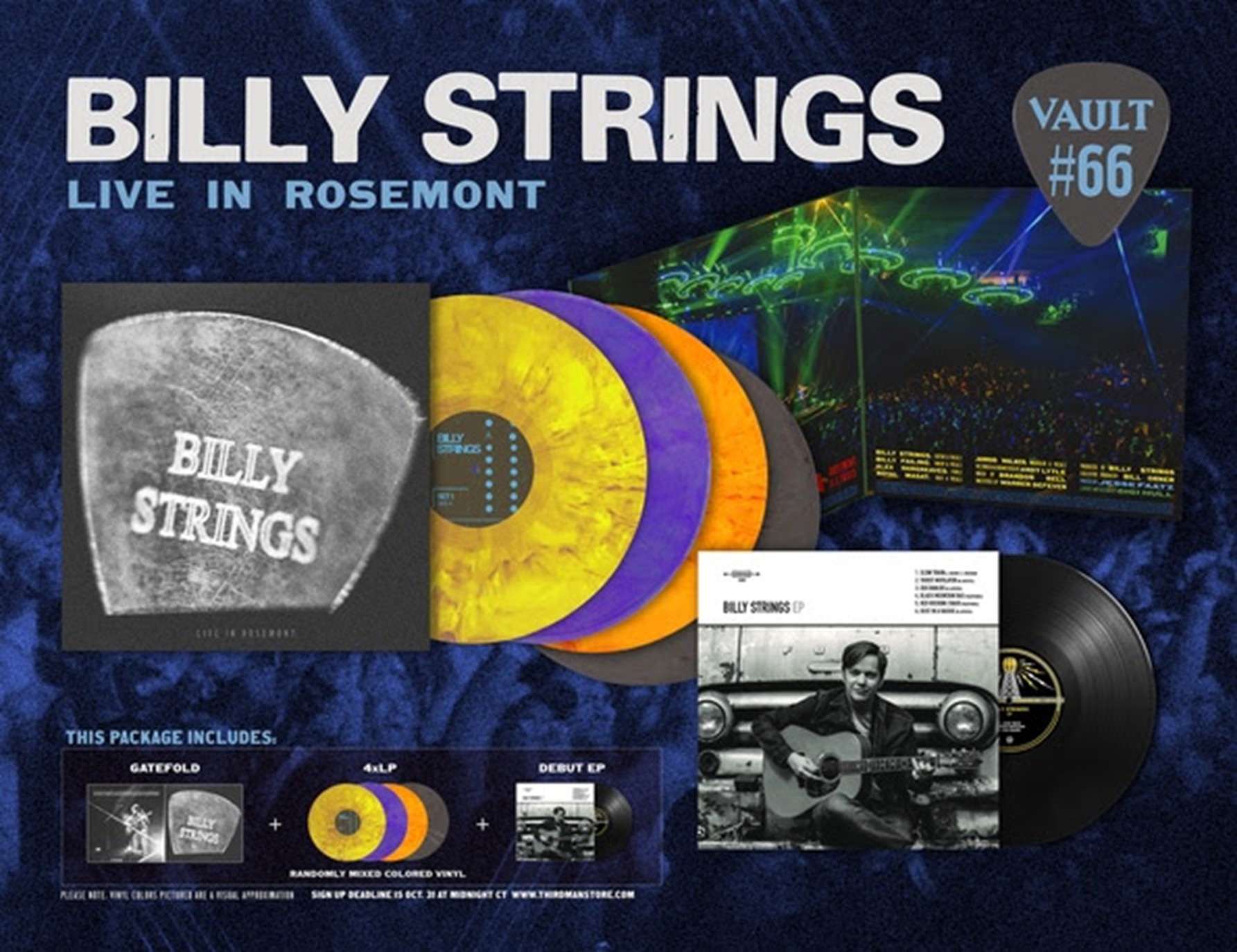 Billy Strings Live In Rosemont 4LP+7インチ Billy Strings Live in Rosemont Gets Vault Release with Debut EP Vinyl