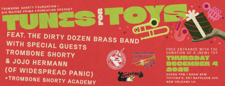 The Trombone Shorty Foundation Announces Tunes For Toys Concert And Toy Drive Returns To Tipitina’s On December 4th