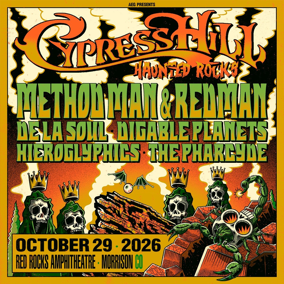 Cypress Hill Bring Haunted Rocks to Red Rocks Oct. 29, 2026